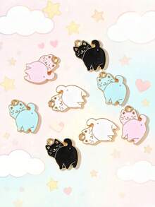 20pcs Multi-Color Cartoon Cat, Dog, Horse Oil Drip Pendant DIY Alloy Jewelry Accessories Necklace Bracelet Decorative Charms - 20pcs - View 2