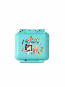 迷你 6 格便攜藥盒，收納盒，旅行藥盒，印有「My Pill Box」和藥丸圖案，6 格小藥盒，密封包裝收納盒，6 天週用藥盒，旅行必備藥盒，日常維生素藥盒，口袋藥盒收納盒，精緻收納盒，居家必備，旅行必備 - 彩色 - 查看 12