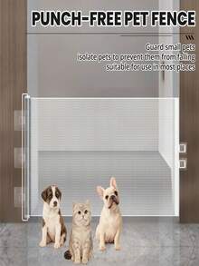 New No-Drill Retractable Pet Gate, Suitable For Cat Escape Prevention, Stair Door Isolation, Small Dog Fence, Great Choice For Cat Barrier - Multicolor - View 3