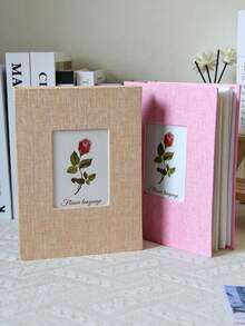 1pc Linen Photo Album, High-End Display Window Design, Acid-Free Inner Pages, Holds 26 Pages, 100 Photos, 4x6/5x7/8*10 Photos, Suitable For Family Memories, Wedding Keepsakes, Anniversary Gifts, Memory Album, Photo Storage, Home Decor Essential - Multicolor - View 9