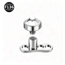 1 Set F136 Titanium Alloy 5A Flat Bottom Czech Cubic Zirconia Skin Piercing Stud Clavicle Implant Piercing Jewelry 3-5mm - Nail Embedment (1 Set) - View 5