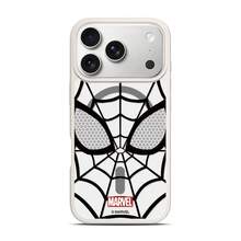 Miniso Funda protectora personalizada creativa de telaraña de Spider-Man de Marvel con carga magnética MagSafe compatible con Apple 17 Pro Max/iPhone 17/18 Pro/18 Pro Max/16 Pro/15/14/13/17 Air/12/16 Pro/15 Plus, funda protectora anti-caídas para estudiantes compatible con Apple - Blanco - Ver 1