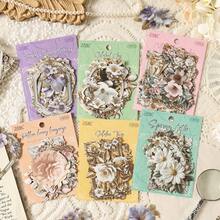 10pcs Vintage Floral Border Stickers, DIY Scrapbook Stickers, Vibrant Colors Exquisite Illustration, Multi-Functional Scrapbook Stickers For Art Journal, Card Making, Handmade Art DIY Stickers, Back To School Gift - Sticker - View 3