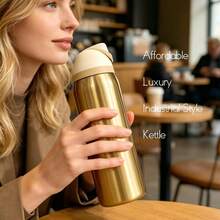 OwaI(Available In Multiple Colors) 304L Stainless Steel Outdoor Sports Water Bottle With Straw-Travel Cup-32oz/945ml – 100% Leak-Proof, Portable – Double-Wall Vacuum Insulation (Keeps Cold 8–12 Hours)-Drinkware / Water Bottles / Insulated Flasks - 金屬金 - 查看 2