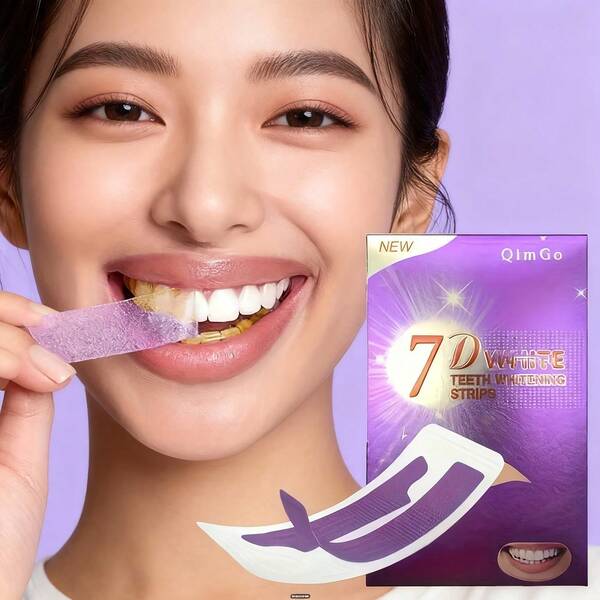 Tiras blanqueadoras de dientes moradas PAP, blanqueamiento dental, limpieza profunda, aliento fresco, blanqueamiento dental, tiras blanqueadoras de dientes moradas para el hogar y viajes