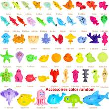 Magnetic Fishing Toy Set With Rod Net Pool Floating Fish, Parent-Child Bath Game For Indoor Outdoor Summer Play, Random Color Style Kids Gift - Multicolor - View 4