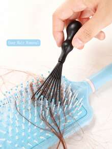 1pc Mini Hair Comb Cleaning Rake, Air Cushion Comb Cleaning Claw Tool, For Removing Hair, Dust And Lint, Portable Hair Comb And Massage Comb Cleaner, Suitable For Salon, Home, Travel, Hair Accessories, Back To School Supplies - Multiple Styles - View 4