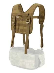Tactical H-Harness Suspenders With Mesh MOLLE System And Adjustable Straps - Khaki - View 3