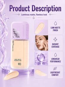 Maybelline 美寶蓮持妝清透粉底液#M10，正裝35ml/小樣10ml，輕盈持久，防汗，霧面妝效，有效遮瑕，適合中性偏白膚色 - 美寶蓮持妝輕透粉底液N10 - 查看 8