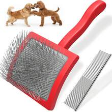 2PCS Slicker Brush For Dogs & Pet Stainless Steel Comb, Professional Dog Grooming Brush (Goldendoodles, Poodles, Labradoodles) With Extra Long Pins To Effectively Remove Tangles, Knots And Mats - View 10