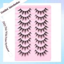 8 Pairs Spiky Cartoon Style False Eyelashes, Suitable For Cosplay Makeup, Creating Dramatic Full Eyeliner Effect, Cross-Eye Effect, Suitable For Doll Eye/Cat Eye Style, Black Thick False Eyelashes, Suitable For Anime And Cosplay Looks - Black - View 4