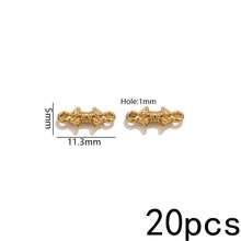 20 Peças Pingentes de Aço Inoxidável Banhados a Ouro 18K com Duplo Furo, Conectores Vintage Boho para Fabricação de Joias, Suprimentos para Fabricação de Joias DIY - Conector duplo suspenso - Visão 9