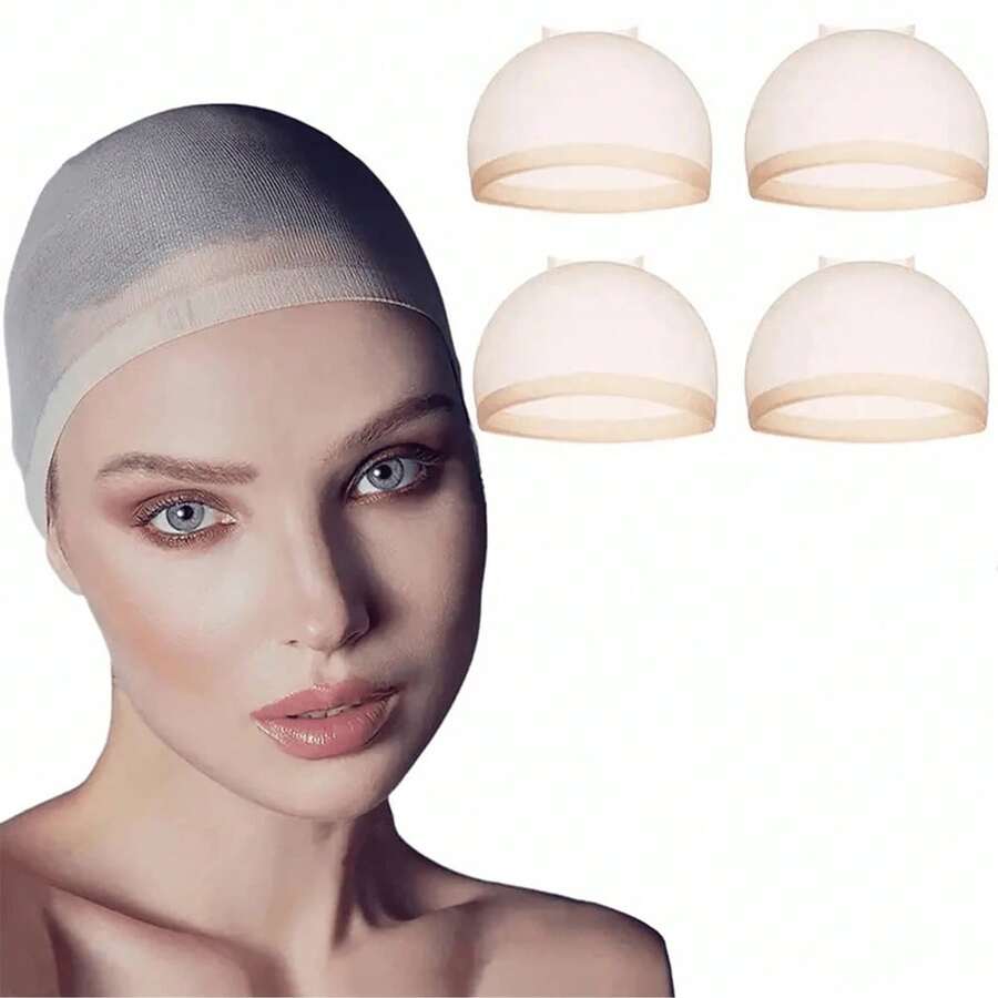 2 Packs Nude Natural Breathable Invisible Wig Caps, Cosplay, Hair Accessories, Hair Caps. Suitable For Performance, Middle-Aged Women Can Also Use, Suitable For Men And Women Cosplay, Dance And Holiday Hair Nets, High-Quality Mesh Wig Caps For Making Wigs, Crochet Wig Caps, Elastic Hair Nets, HD Lace Wig Caps For Wig DIY, Neutral Hair Accessories, Suitable For Any Face Shape, Halloween - View 1
