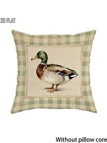 2D 1/2/4pcs Duck Throw Pillow Covers Green Beige Cozy Decorative Pillowcases One Sided Printing For Living Room Bedroom Sofa Bed Decor Without Pillow Inserts - Mustard Yellow - View 2