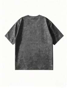 Men's Minimalist Letter Print Crew Neck Short Sleeve T-Shirt, Comfortable And Breathable For Summer Wear - Grey - View 4