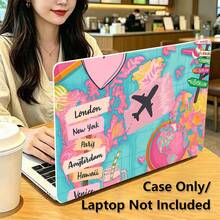 1件相容Macbook的保護殼，飛機旅行UV印花圖案，筆電保護套，極簡輕量耐用保護殼，相容Macbook Air Pro 13.3 13.6 14.2 15.3 16.2英吋，適用於13英吋Neo筆電保護殼A3404型號/D14、D16 - 查看 4
