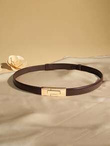 2/1pc New High-Quality Women's Belt With Gold Buckle, Multifunctional Belt, Suitable For Dresses, Jeans, And Sweaters - Multicolor - View 12
