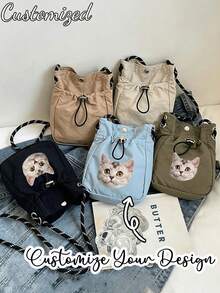 Custom Crossbody Bag,Custom Photo Small Shoulder Bag,Letter Design Mini Crossbody Bag, Suitable For Daily Casual Use - Multicolor - View 2