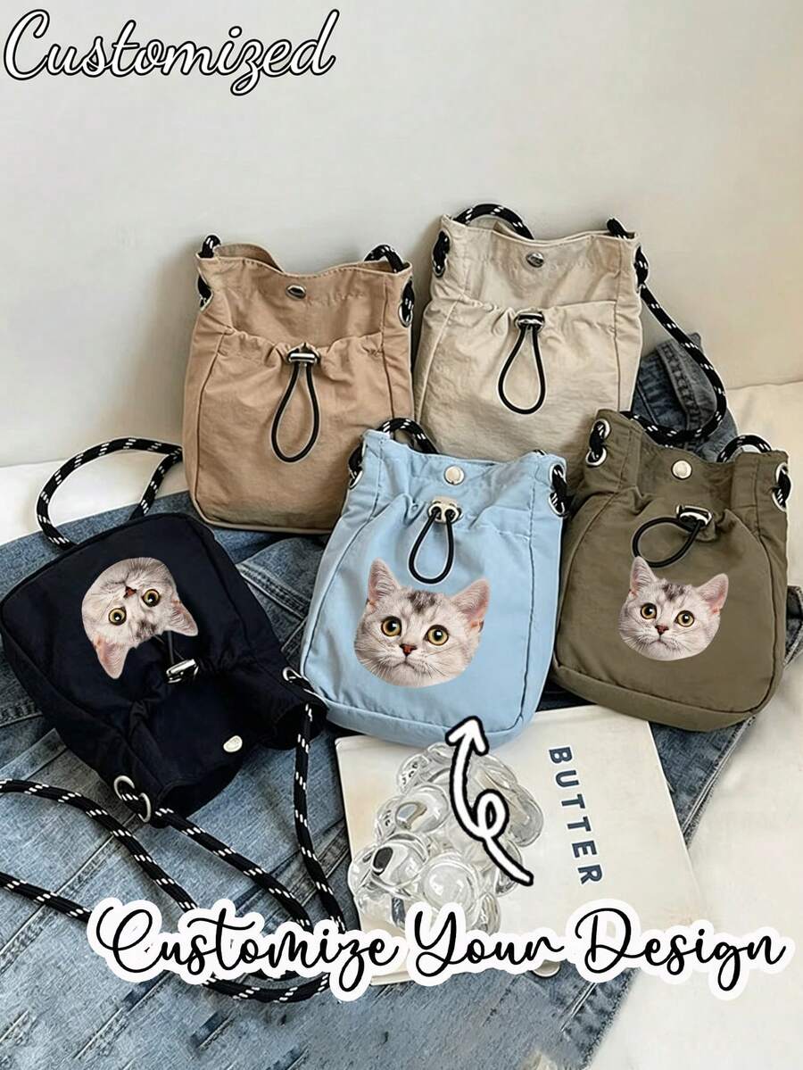 Custom Crossbody Bag,Custom Photo Small Shoulder Bag,Letter Design Mini Crossbody Bag, Suitable For Daily Casual Use - Multicolor - View 1