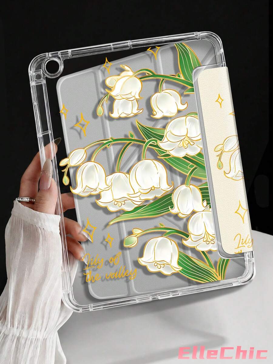 Lantern Flower Pattern Protective Case Compatible With IPad Air 8(M4)2026(11-Inch), Air 4/5 10.9 Inch, 7/8/9th 10.2 Inch, Built-In Pencil Slot Compatible With Samsung Tab S6 10.4 Inch, Compatible With Kindle 11th Gen(2022/2024), Kindle Clara 2E, Clara Colour, Clara BW (6-Inch) And Libra Colour (7-Inch),Cute Girly And Stylish Design, Birthday And Holidays.