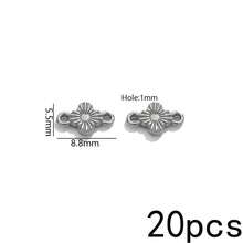 20 Peças Pingentes de Aço Inoxidável Banhados a Ouro 18K com Duplo Furo, Conectores Vintage Boho para Fabricação de Joias, Suprimentos para Fabricação de Joias DIY - Conector duplo suspenso - Visão 34