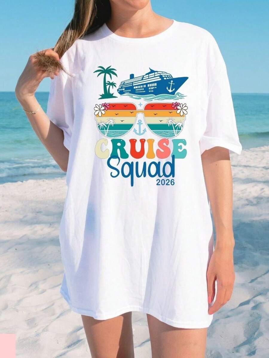 Camisetas del Escuadrón de Crucero, Camiseta de Viaje Familiar 2026, Conjunto de Manga Larga del Clan, Sudadera a Juego del Escuadrón de Amigos - Blanco - Ver 1