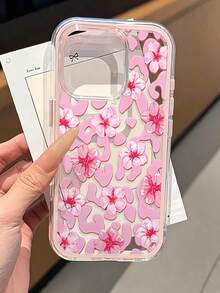 Leopard Print Painted Hole Minimalist 2-In-1 Matte Pink Frame Shockproof Thickened Phone Protective Case Suitable For Ip 17 Ip 17pro Ip 17promax IP16/11/16pro/16plus/16promax/16e/15Promax/13/14/12/XS/XRip15PROMAX Protective Shell Iphone16 XR /7/8 /Iphone16PROMAX/Iphone15Promax/12PROMAX/13PROMAX/14PROMAX 13 11 12p14 Women P11 Soft Shell P12 Shockproof XS.XR Phone Case Outer Shell Protective Cover - Multicolor - View 4
