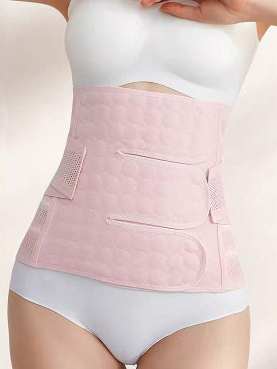 3pcs Strong Compression Waist Trimmer, Body Shaping Waist Cincher, Fitness Waist Trainer For Women - Baby Pink - View 1