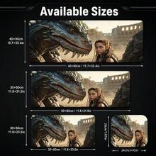 Ancient Giant Dinosaur Girl Portrait Extended Gaming Mouse Pad, Large Non-Slip Rubber Waterproof Keyboard Desk Mat, Suitable For PC Laptop Gaming Office Desktop Decoration - View 5