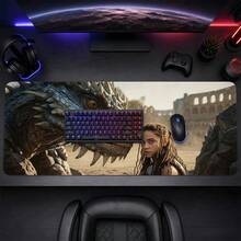 Ancient Giant Dinosaur Girl Portrait Extended Gaming Mouse Pad, Large Non-Slip Rubber Waterproof Keyboard Desk Mat, Suitable For PC Laptop Gaming Office Desktop Decoration - View 2