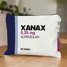 Funny Medical Humor Xanax Pill Bottle Print Makeup Bag - Alprazolam Medicine Design Cosmetic Pouch - Multicolor - View 5