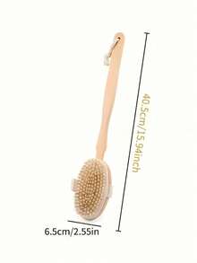 1pc Long Handle Wooden Bath Brush With Natural Bristles, Detachable Back Brush For Exfoliating Body Massage Shower, Easy To Use, Cute Party Favor, Graduation Gift, Mother's Day Gift, Father's Day Gift, Valentine's Day Gift - New Model - View 5