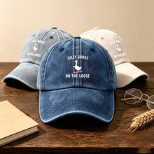 1pc Gothic Casual Washed Men Hat, Featuring 'animal And Letters' Print Design. It's Perfect For Sun Protection,Shade ,Outdoor Activity. - Multicolor - View 9