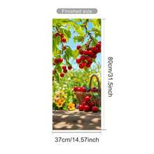 Fruit Print Trash Can Stickers, Waterproof Self-Adhesive Cherry Apple Strawberry Pattern Wheel Trash Can Decals, Weather-Resistant Outdoor Garden Trash Can Decorative Stickers, Suitable For Home And Yard Decoration - Fruit Trash Can Sticker - View 10