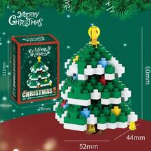 Christmas Micro Particle Building Blocks, 12 Styles Santa Claus Snowman Christmas Tree Reindeer Assembly Blocks, Children's Educational Handmade Puzzle Toy, Holiday Gift Small Decoration - Multicolor - View 8