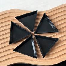 5 Peças Bandeja de Armazenamento de Acessórios de Arte de Unhas Tamanho Pequeno Bandeja com Compartimentos Divididos Caixa de Strass para Artista de Unhas Placa Triangular Bandeja de Exibição de Classificação de Materiais de Acessórios de Arte de Unhas - Multicolorido - Visão 7