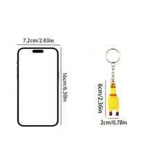 1PC Cartoon Screaming Chicken Keychain, Mini Stress Relief Chicken Pendant, Squeezable Screaming Chicken Charm, Car Key Chain Pendant, Bag Charm, Suitable For Zipper, Phone, Wallet Decoration Accessories, Great Gift - Multicolor - View 2