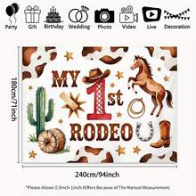 Background Banner Vibrant Western Cowboy 1st Birthday Party Theme Pattern Party Decoration Banner, Birthday, Anniversary And Photography Studio Props - Indoor And Outdoor Celebrations - Multicolor - View 7