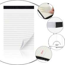 8mm Regular Horizontal Lines, Thick Paper With No Ink Bleed, 180° Lay-Flat Writing, Easy-Tear Inner Pages, Glue-Top Binding To Prevent Page Loss, Suitable For Practice, Notes, And Daily Draft Recording - Multiple Styles - View 1