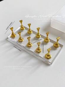 3D Resin Acrylic Rectangular Right-Angle Ripple Base Nail Art Display Stand With Aurora White, Purple, Pink, Champagne, Alloy Gold And White K Finger Holder Practice Tray Set, Korean-Japanese Style Floral Laser DIY For Home, Outdoor, Women, Mom, Sister, Wife, Girlfriend, Wedding, Nail Salon, Beauty Parlor, Valentine's Day - Multicolor - View 24