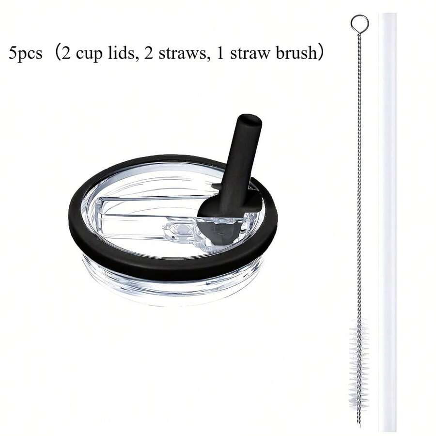 5pcs Leak-Proof Cup Lid Replacements, Flip Straw Cup Leak-Proof Lid, Dust-Proof Straw Lid For Cups - Multicolor - View 1