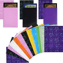 60pcs/Set 66x91mm Heart Design Premium Photo Protection Card Sleeves, Holographic Effect, Durable PP Material, Acid-Free Smooth Shuffling, Suitable For Collectible Cards, Idol Photos, MTG/PKM/PTCG Game Cards - Multicolor - View 4