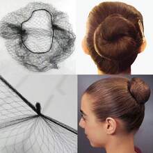 20 Peças Redes de Cabelo, Redes de Cabelo para Peruca, Redes de Penteado, Redes de Cabelo para Estilização de Filme e Televisão, Redes de Cabelo Elásticas, Duráveis e Não Quebram Facilmente, Halloween - Visão 1