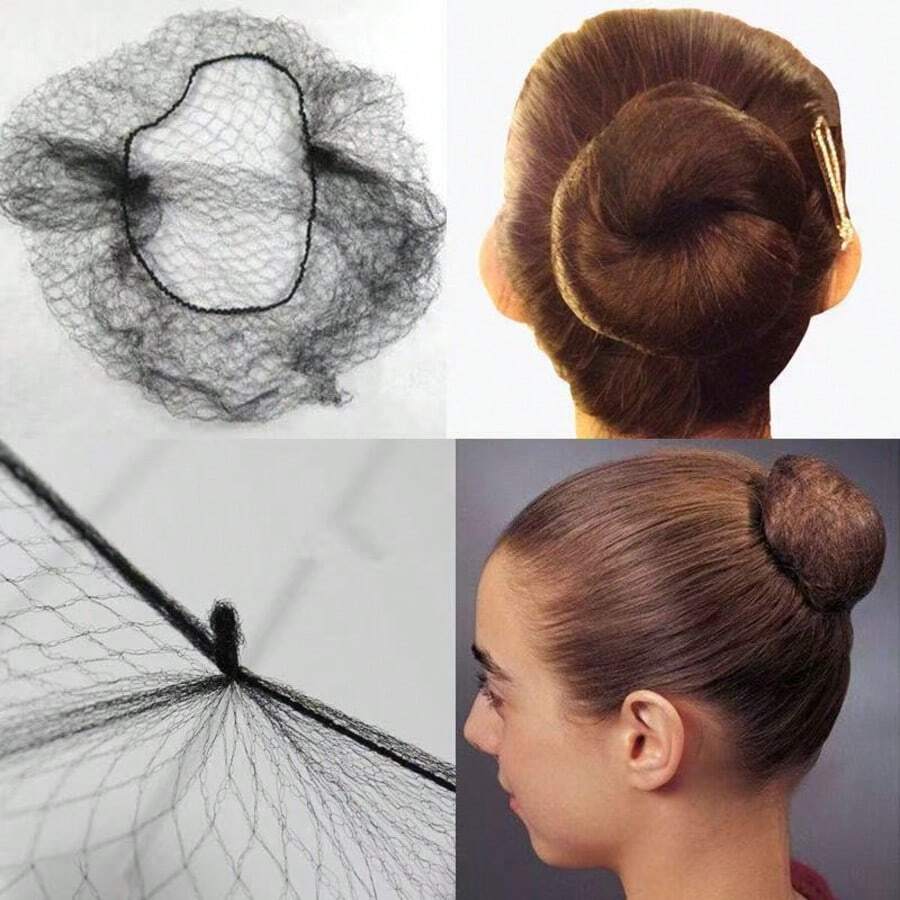 20 Peças Redes de Cabelo, Redes de Cabelo para Peruca, Redes de Penteado, Redes de Cabelo para Estilização de Filme e Televisão, Redes de Cabelo Elásticas, Duráveis e Não Quebram Facilmente, Halloween - Visão 1