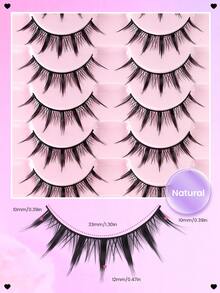 MAANGE 10 Pairs Black Pointed Cartoon Eyelashes/Eyelash Set, 10-12mm, Japanese/Korean Idol Style, Exaggerated False Eyelashes For K-Pop/J-Pop Style Cosplay, Black Cartoon Style Fairy Eyelashes, Dry, Thin Lower Lashes, Suitable For Beginners Daily Use - Spiky Manga Lashes - View 7