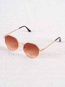 2 Pairs Vintage Full Frame Geometric Polygon Metal Frame Fashion Glasses For Women, Travel Street Style Cross-Border Sun Protection - Multicolor - View 4