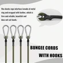 2pcs Elastic Rope With Carabiner Hook, Flexible And Durable Bungee Cord, Multi-Purpose Tie Down Rope For Camping, Luggage And Cargo Binding - Multicolor - View 7