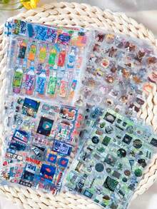 10入款模切零食食物貼紙組,日系復古可愛風 PET 貼紙,適用 DIY 手作、手機殼、筆電、剪貼簿裝飾用品 - 彩色 - 查看 3
