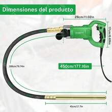 SHAWTY Vibrador Electrico Para Concreto, 13000 VPM Vibrador de Hormigón, 2m Chicote Con Vibradores de Hormigón Portátiles 2200W para Eliminación De Burbujas y Nivelación de Hormigón - Tipo de Enchufe A USA (110-127V) - Ver 6