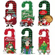 6pcs Set New Christmas Happy Door Handle Hanging Decor, Christmas Party Door Decoration Props, Christmas Decoration, Home Christmas Decor, Winter Decoration - Christmas Party Door Hangers - View 8